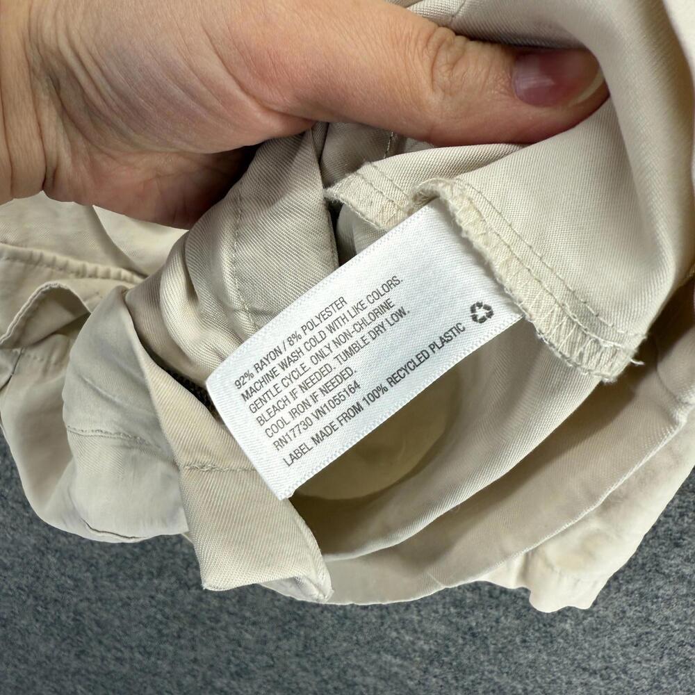 A New Day Jacket Women M Medium Beige Full Zip Long Sleeve Pockets Rayon Casual - Picture 4 of 7